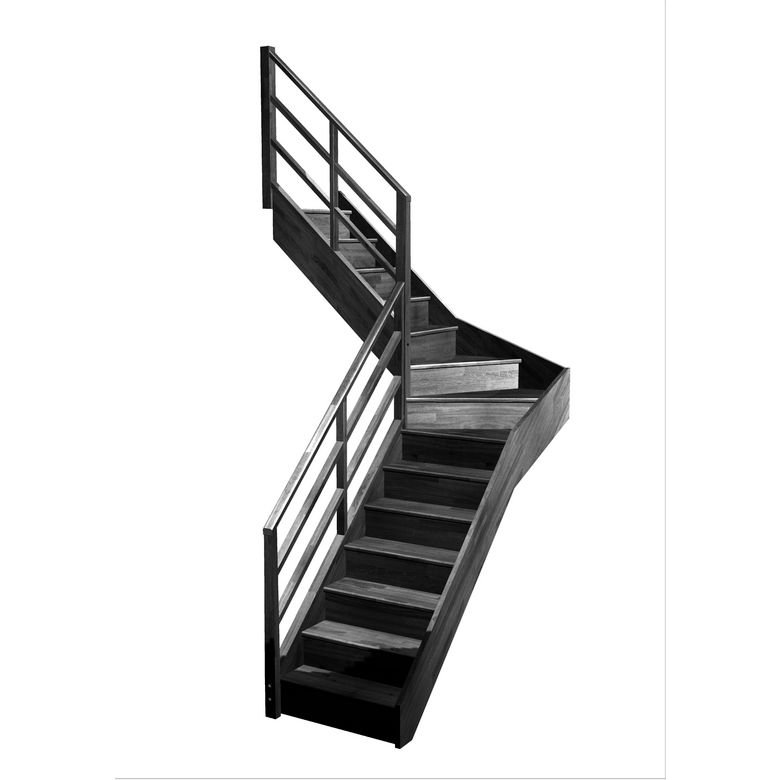 Escalier Faubourg quart tournant intermédiaire rampe Moulure