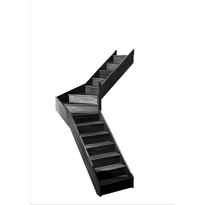 Escalier Faubourg quart tournant intermédiaire sans rampe