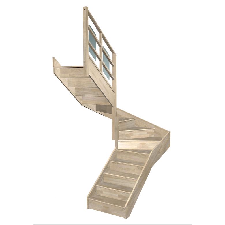 Escalier Faubourg double quart tournant intermédiaire rampe Eden