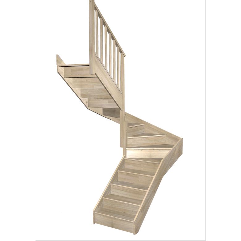 Escalier Faubourg double quart tournant intermédiaire rampe Idéal