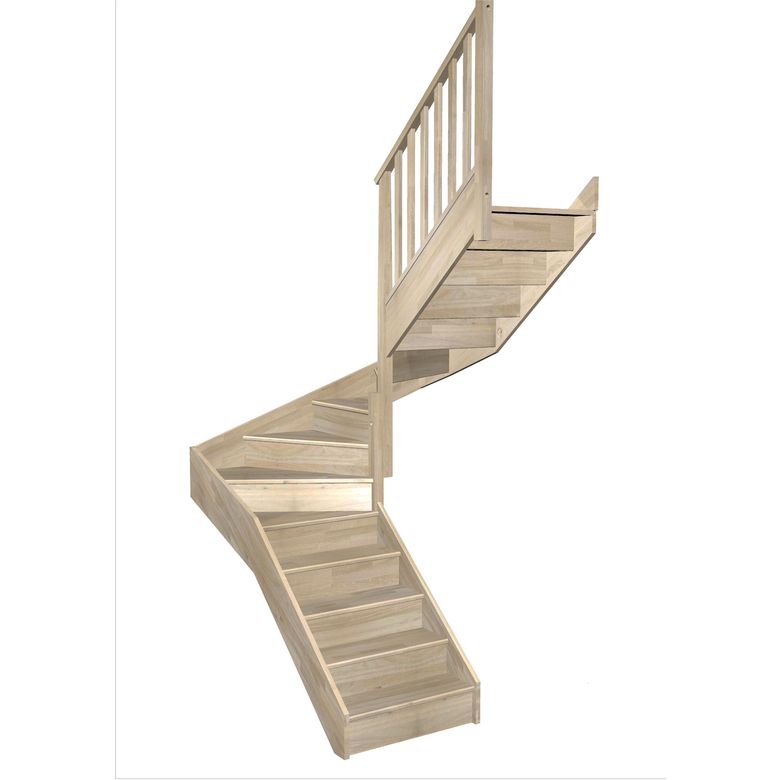 Escalier Faubourg double quart tournant intermédiaire rampe Idéal