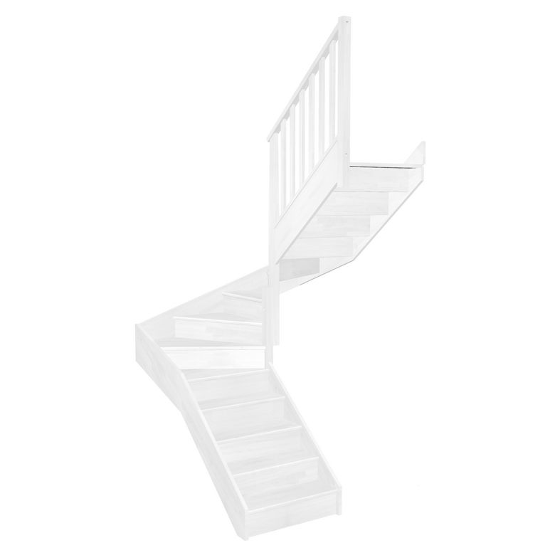 Escalier Faubourg double quart tournant intermédiaire rampe Moulure