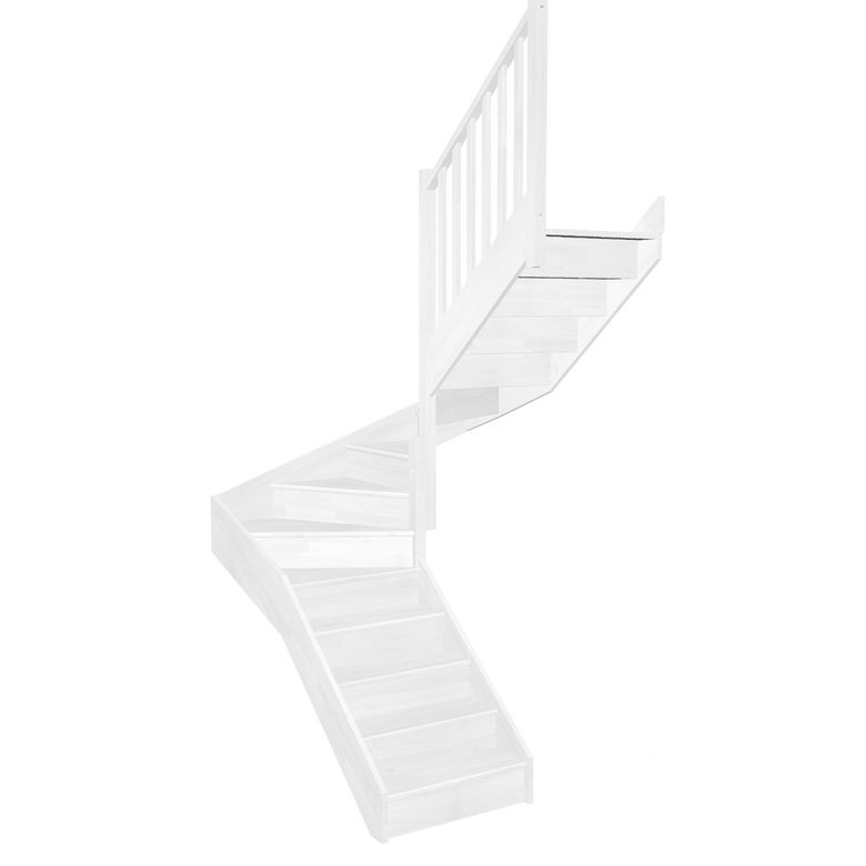 Escalier Faubourg double quart tournant intermédiaire sans rampe