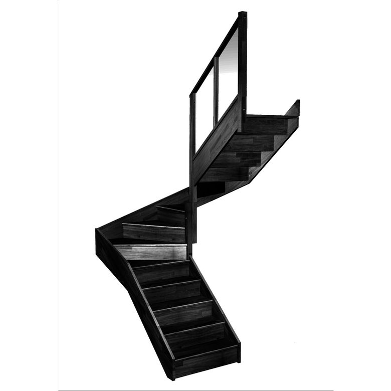 Escalier Faubourg double quart tournant intermédiaire rampe Emerence