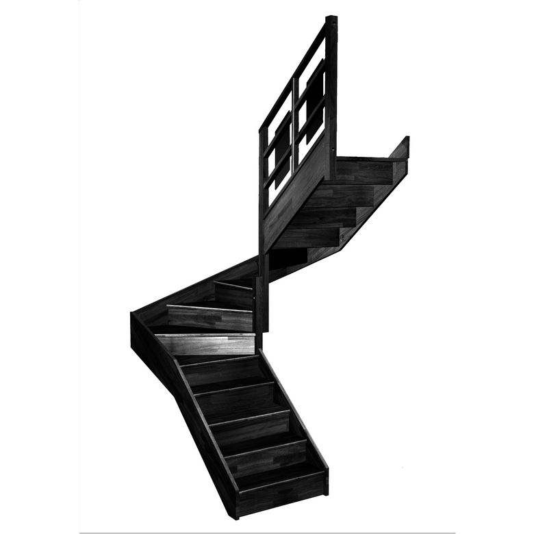 Escalier Faubourg double quart tournant intermédiaire rampe Eden
