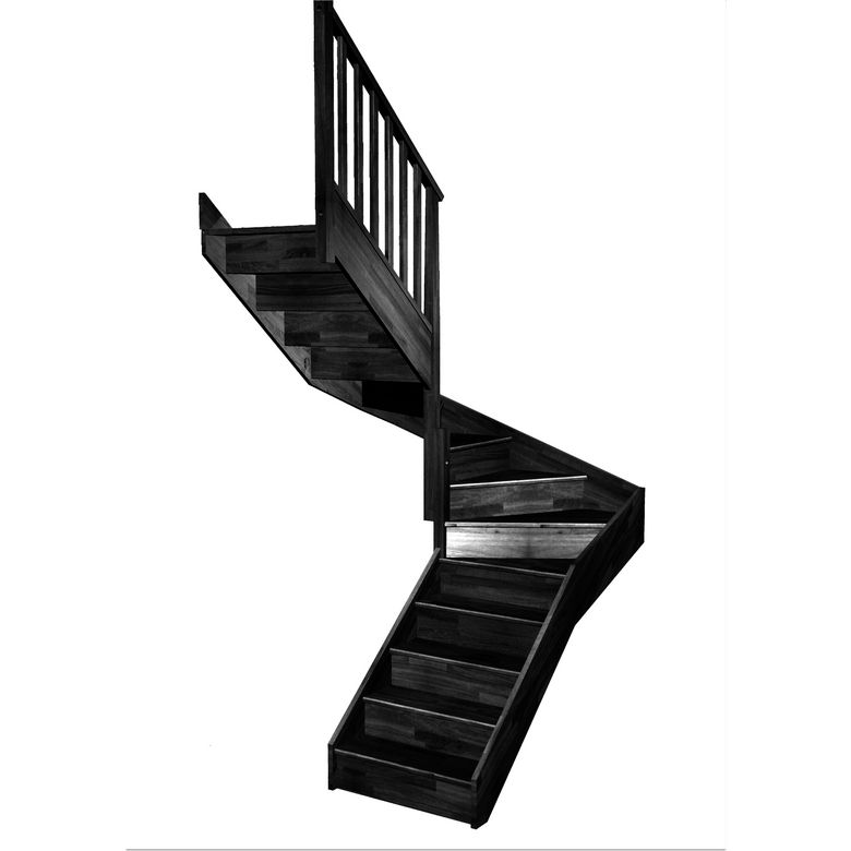 Escalier Faubourg double quart tournant intermédiaire rampe Idéal