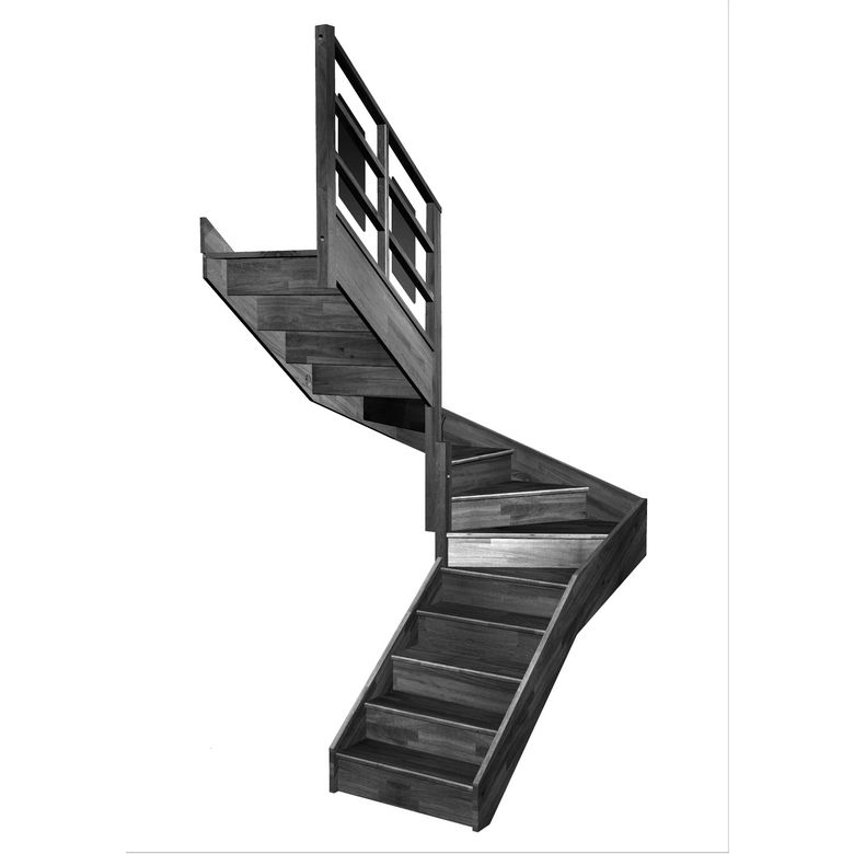 Escalier Faubourg double quart tournant intermédiaire rampe Eden