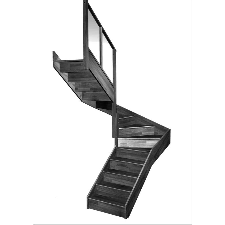 Escalier Faubourg double quart tournant intermédiaire rampe Emerence
