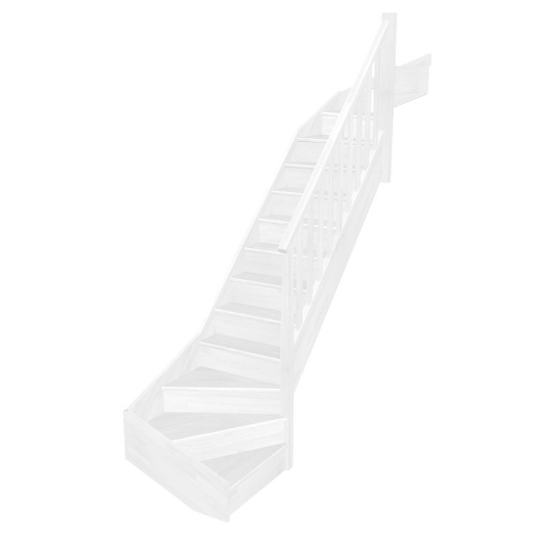 Escalier Faubourg double quart tournant haut & bas rampe Idéal
