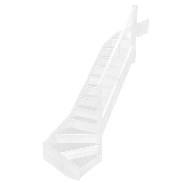Escalier Faubourg double quart tournant haut & bas rampe Moulure