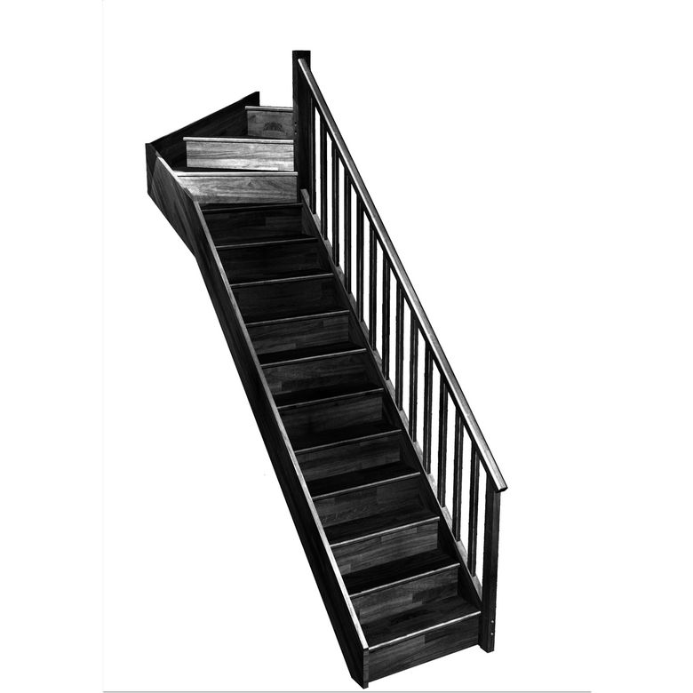 Escalier Faubourg quart tournant haut rampe Idéal