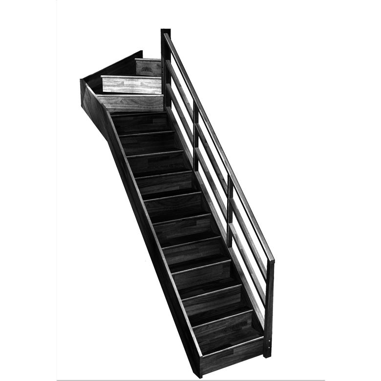 Escalier Faubourg quart tournant haut rampe Eden