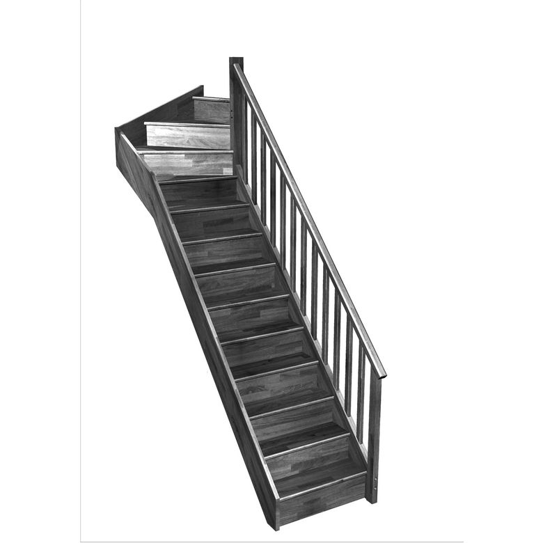 Escalier Faubourg quart tournant haut rampe Idéal