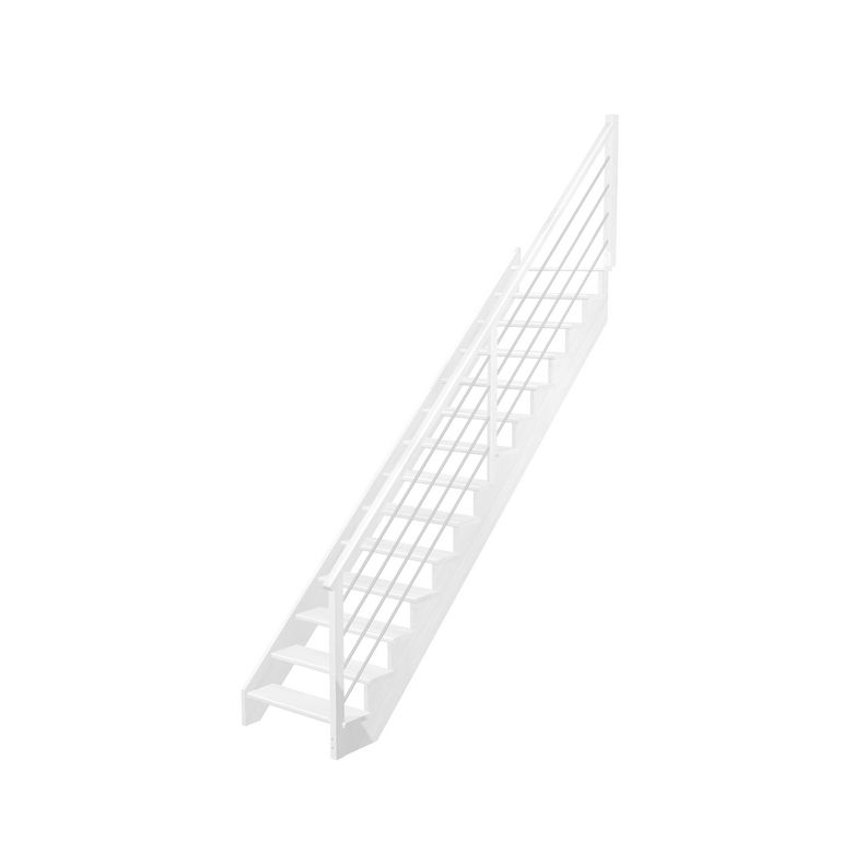 Escalier Ouessant droit rampe Régate tubes inox