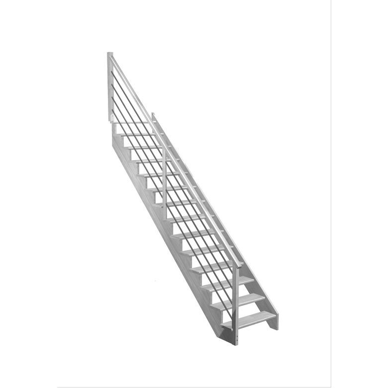 Escalier Ouessant droit rampe Régate tubes inox