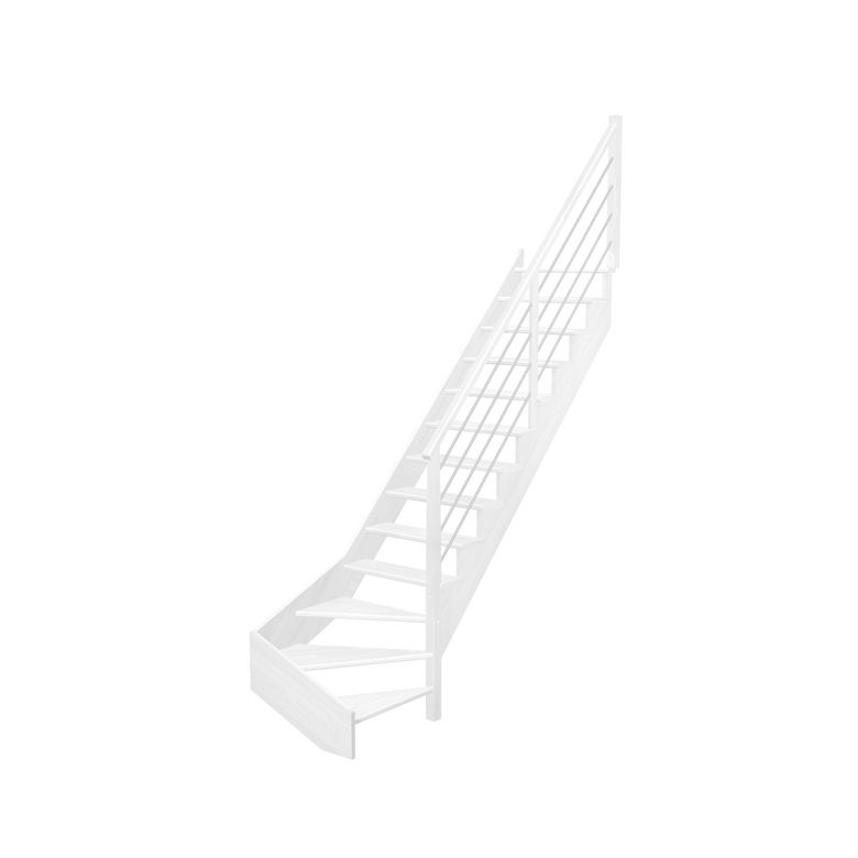 Escalier Ouessant quart tournant bas rampe Régate tubes inox
