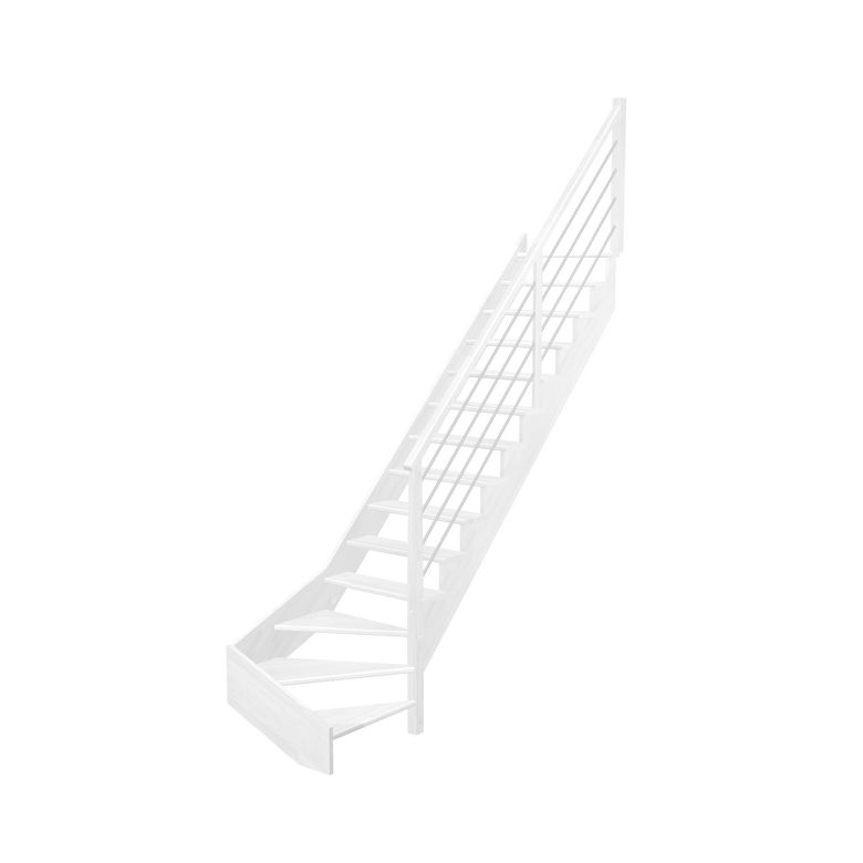 Escalier Ouessant quart tournant bas rampe Régate tubes acier