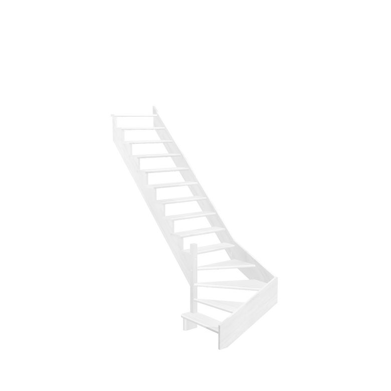 Escalier Ouessant quart tournant bas avec marche débordante sans rampe