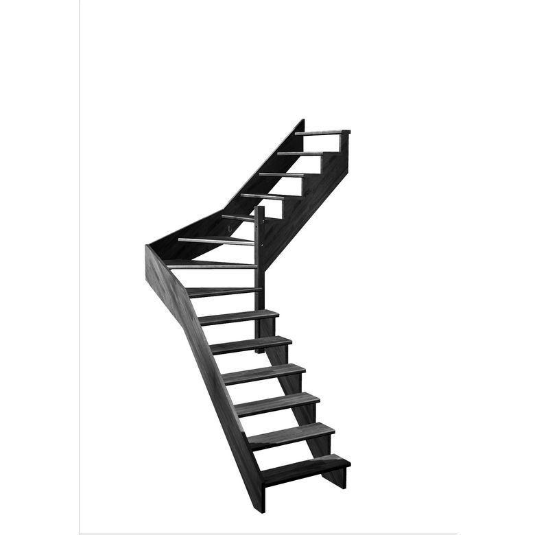 Escalier Ouessant quart tournant intermédiaire sans rampe