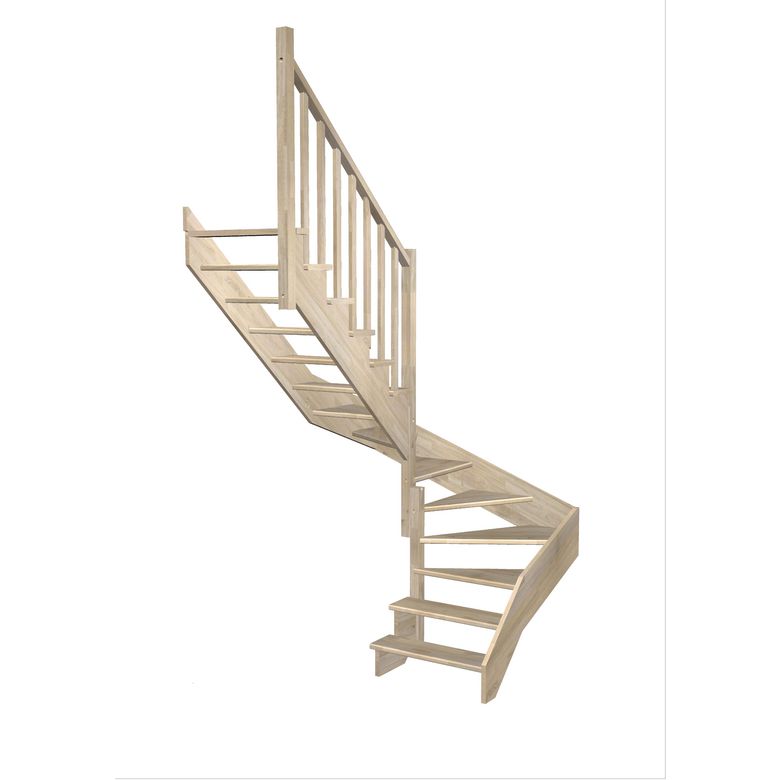 Escalier Ouessant double quart tournant intermédiaire sans rampe
