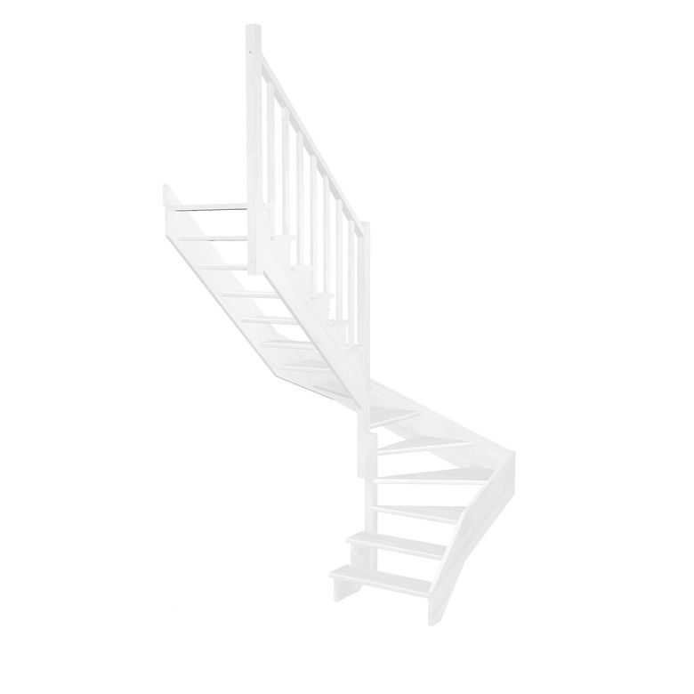 Escalier Ouessant double quart tournant intermédiaire sans rampe