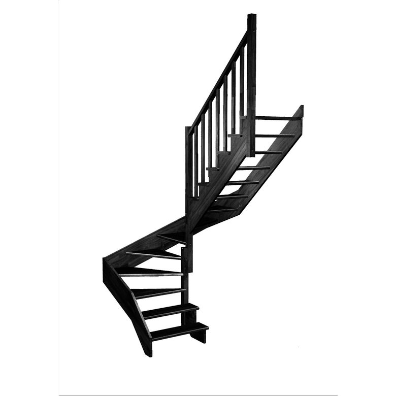 Escalier Ouessant double quart tournant intermédiaire sans rampe