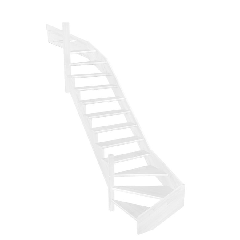Escalier Ouessant double quart tournant haut & bas sans rampe