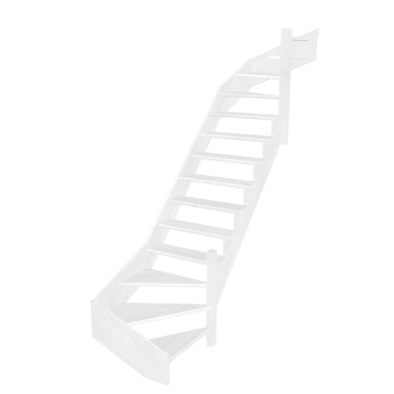 Escalier Ouessant double quart tournant haut & bas sans rampe