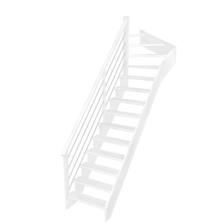 Escalier Ouessant quart tournant haut rampe Régate tubes acier