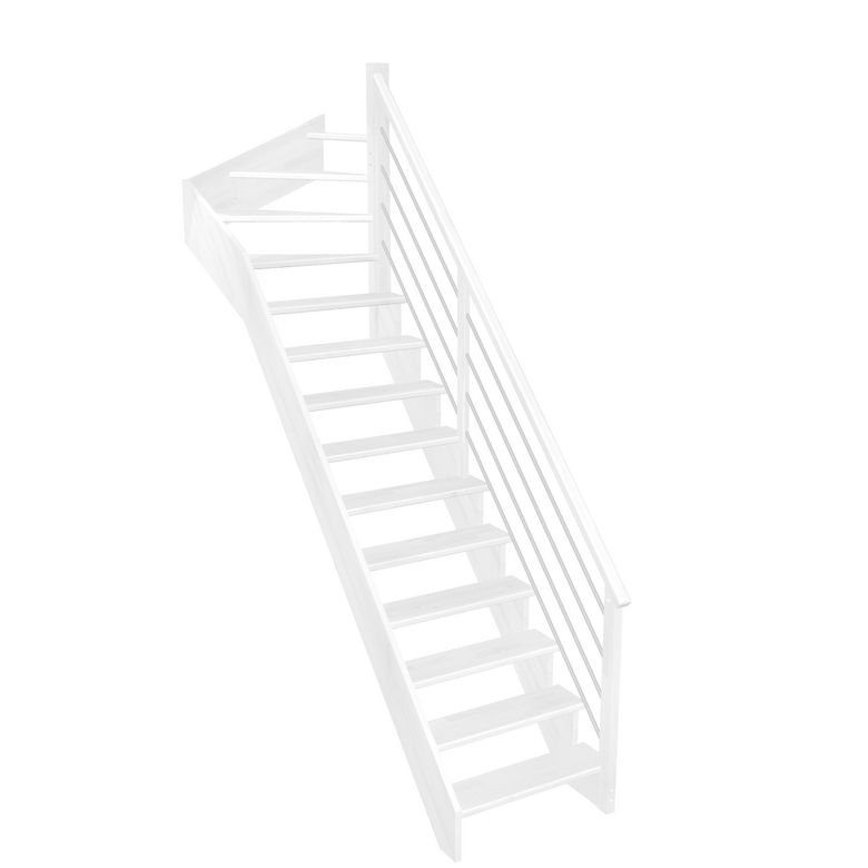 Escalier Ouessant quart tournant haut rampe Régate tubes inox
