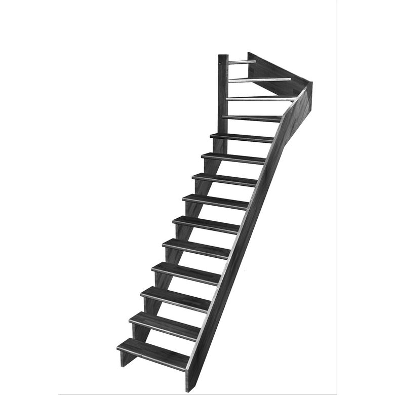 Escalier Ouessant quart tournant haut sans rampe