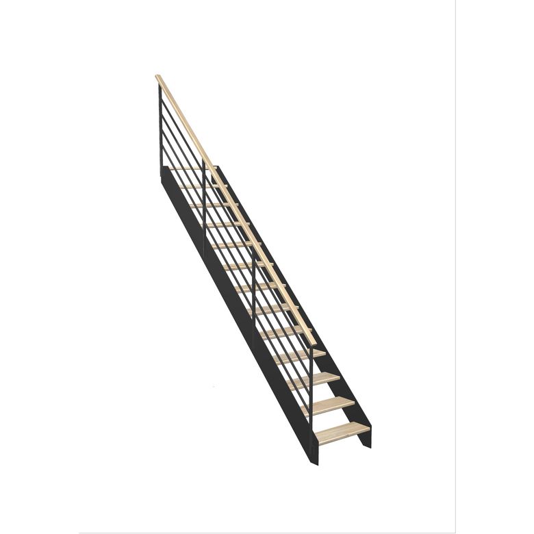 Escalier Estelle droit rampe Fera main bois