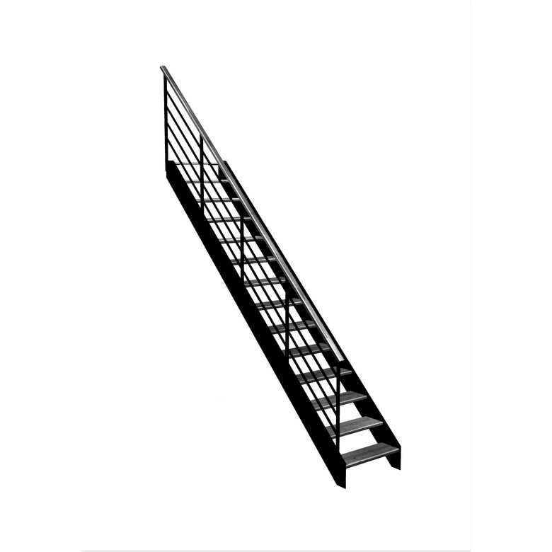 Escalier Estelle droit rampe Fera main bois