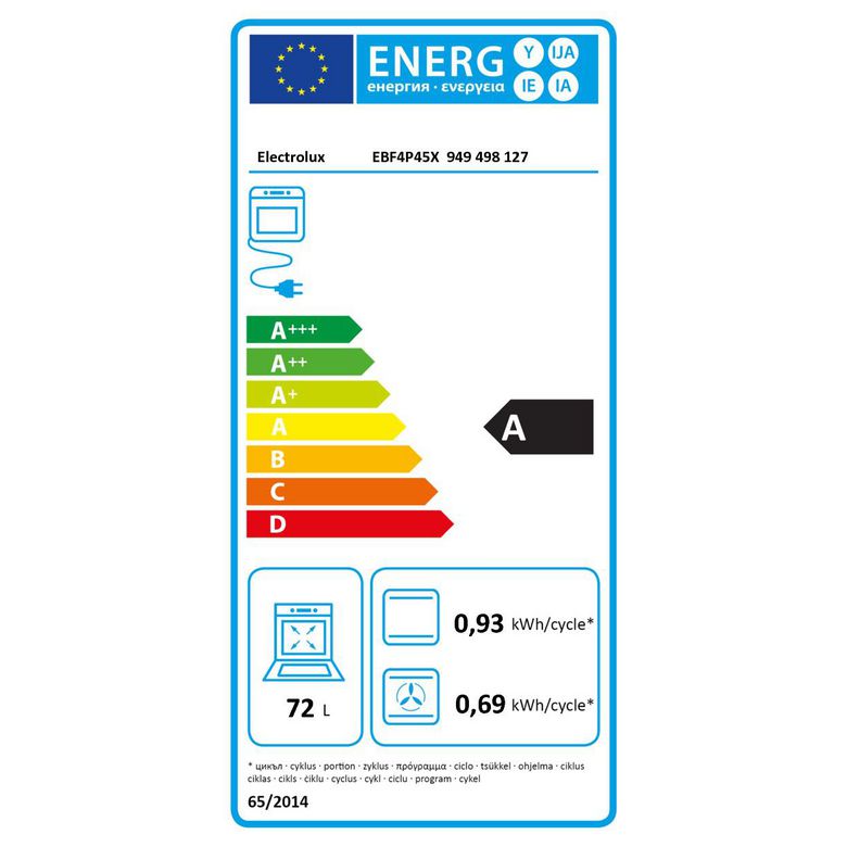 Four multifonction pyrolyse 72L ELECTROLUX- Lapeyre