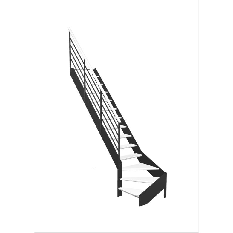 Escalier Estelle quart-tournant bas rampe Fera main bois