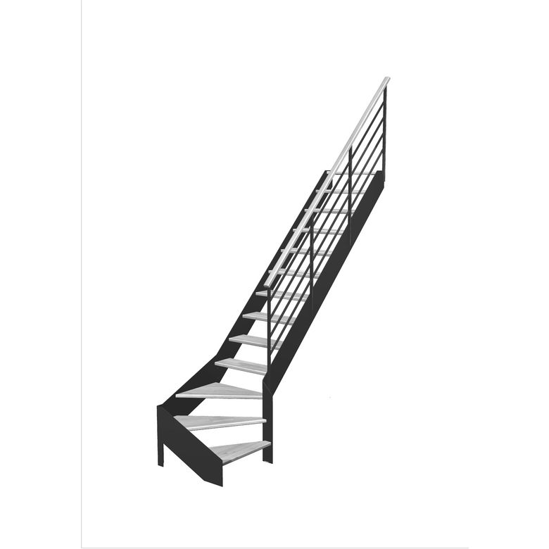 Escalier Estelle 1/4 t. bas hêtreLCA Fera bois H.274 R.284 Droite Main Image