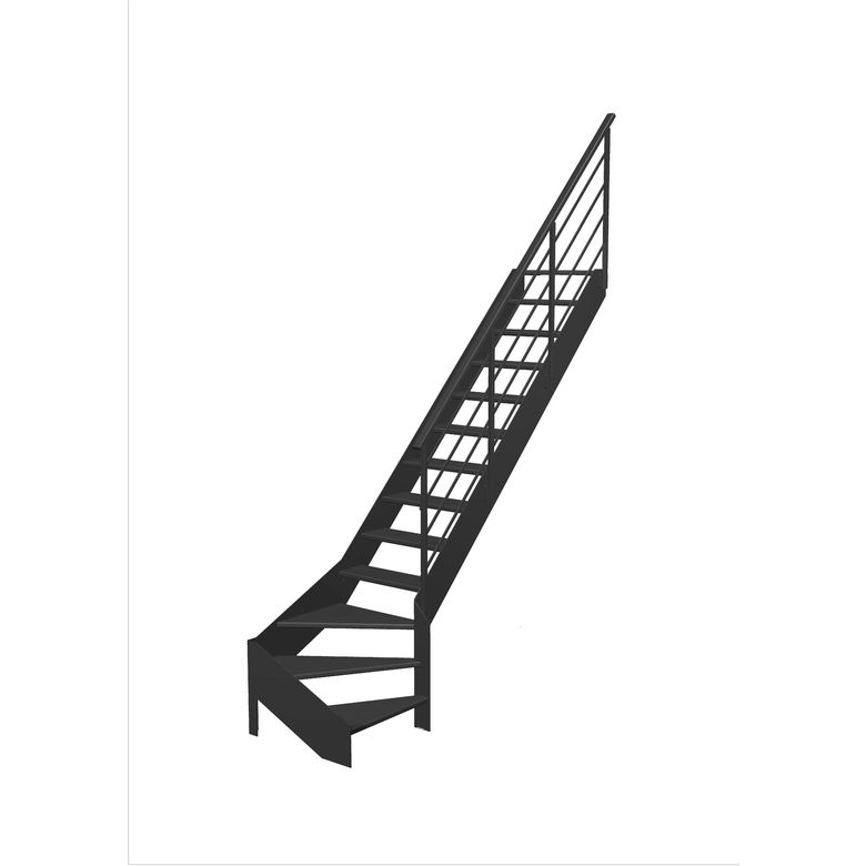 Escalier Estelle quart-tournant bas rampe Eva