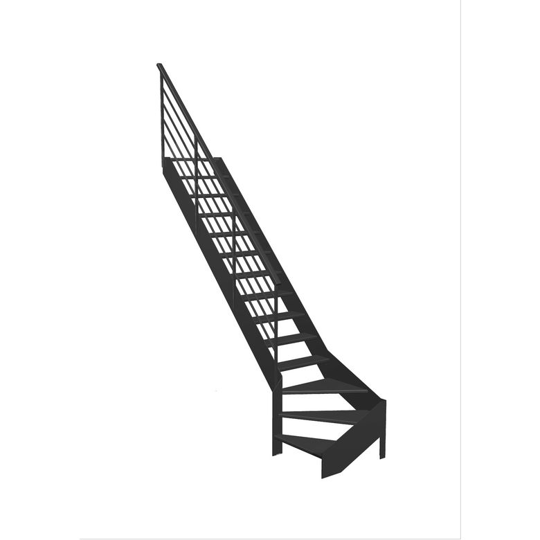 Escalier Estelle 1/4 t. bas hêtreLCA Fera bois H.286 R.284 Gauche Main Image