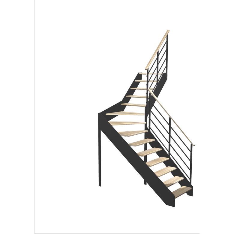 Escalier Estelle 1/4 t. inter hêtreLCA Eva  H.274 R.180 Droite Main Image