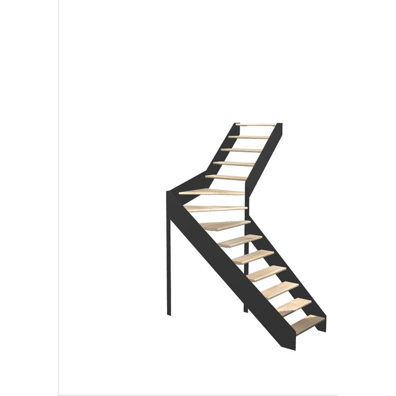 Escalier Estelle 1/4 t. inter hêtreLCA s/rampe H.274 R.180 Droite Main Image