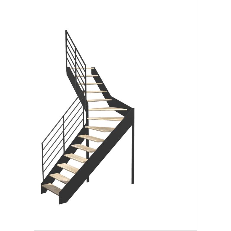Escalier Estelle quart-tournant intermédiaire rampe Fera