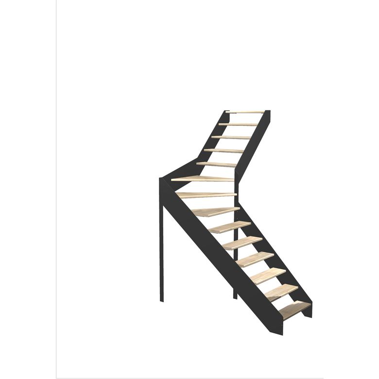 Escalier Estelle quart-tournant intermédiaire sans rampe