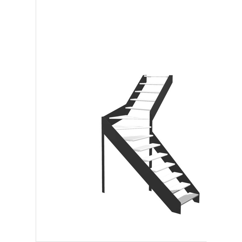 Escalier Estelle quart-tournant intermédiaire sans rampe