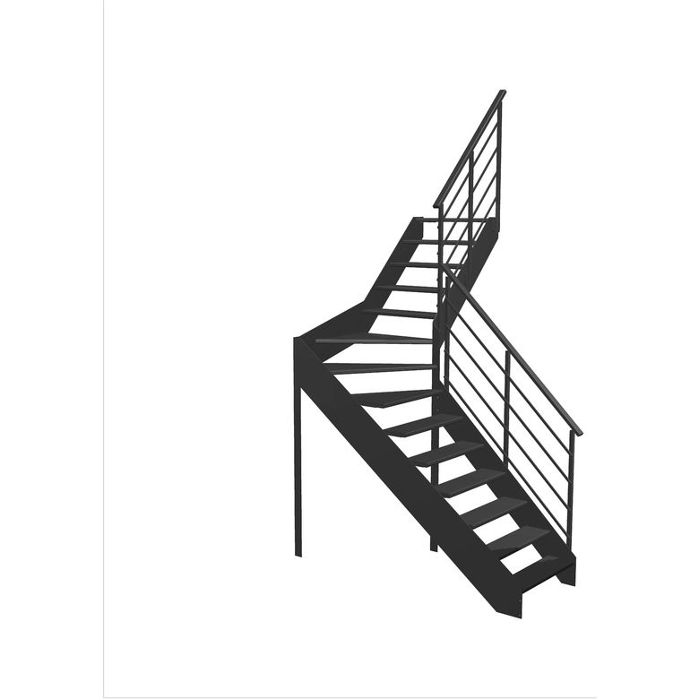 Escalier Estelle quart-tournant intermédiaire rampe Eva