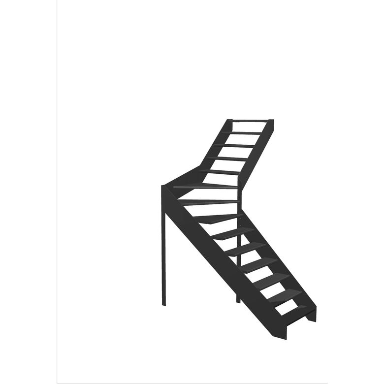 Escalier Estelle 1/4 t. inter hêtreLCA s/rampe H.274 R.180 Droite Main Image