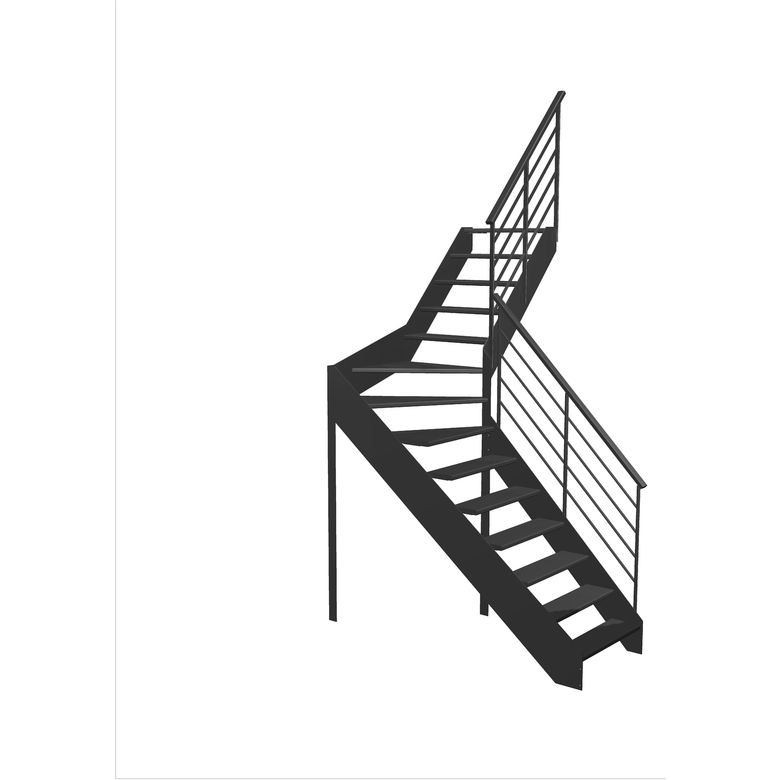 Escalier Estelle 1/4 t. inter hêtreLCA Fera bois H.286 R.180 Droite Main Image
