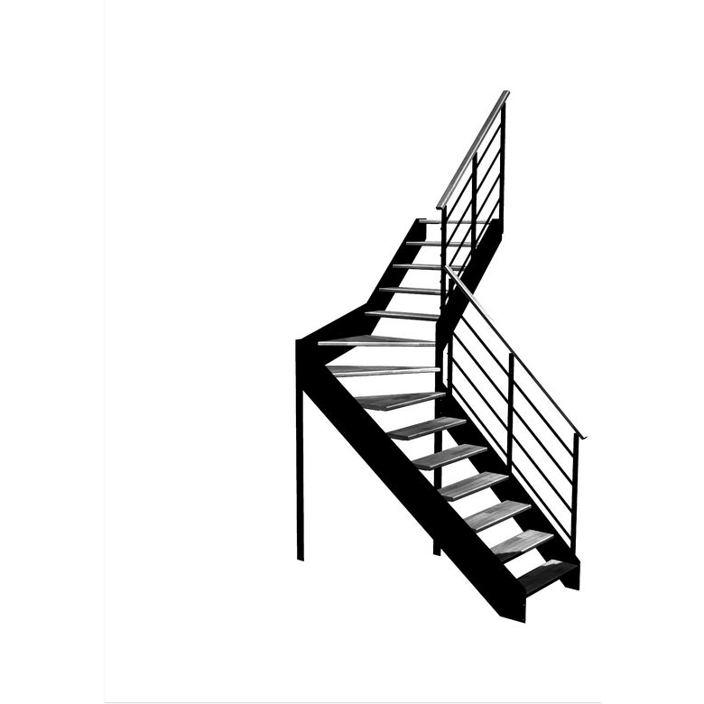 Escalier Estelle quart-tournant intermédiaire rampe Eva