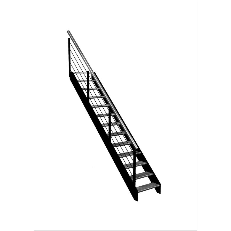 Escalier Estelle Droit chêneLCA Noir H.286 R.292 Gauche Main Image