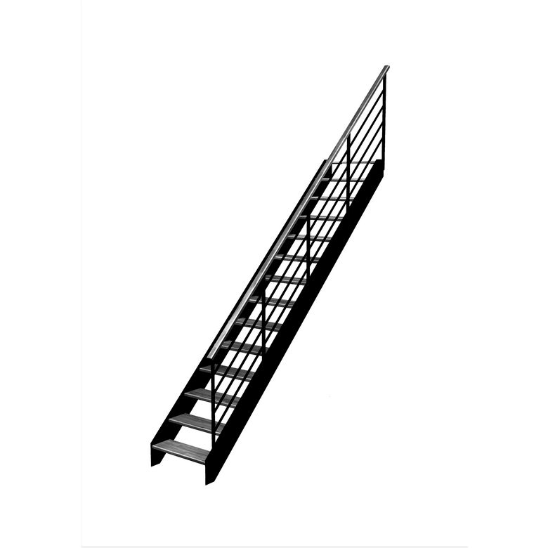 Escalier Estelle droit rampe Fera main bois