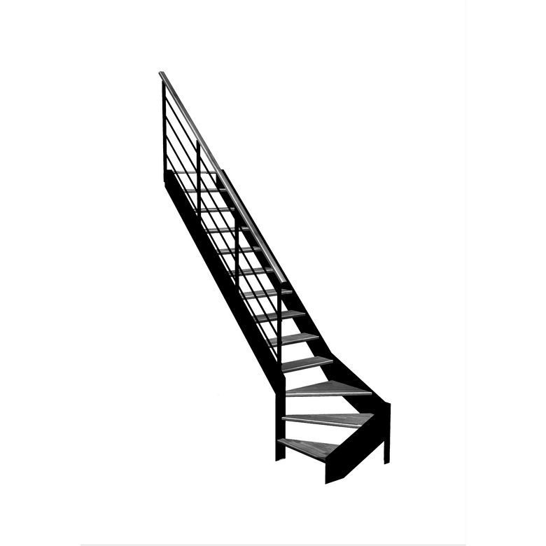 Escalier Estelle quart-tournant bas rampe Eva